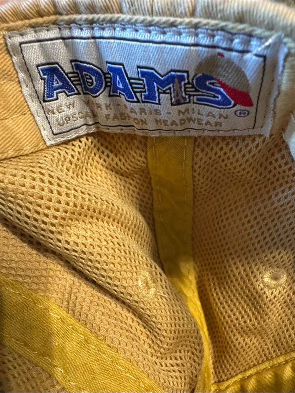 Adams Pale Yellow Baseball Cap with b. loved script